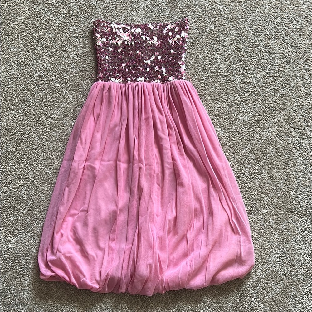 Pink Sequin Kids Dress